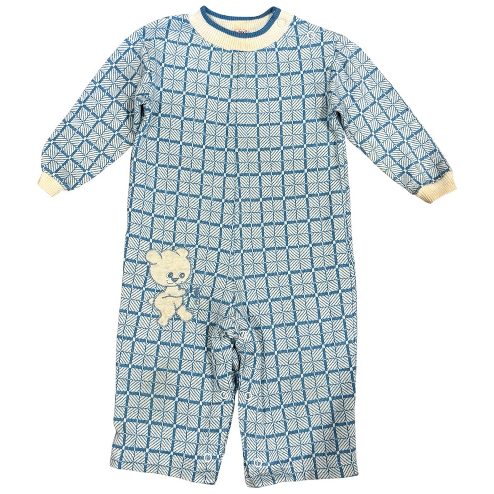 VTG 70s Health-tex Stantogs Bear Geometric Romper 24M